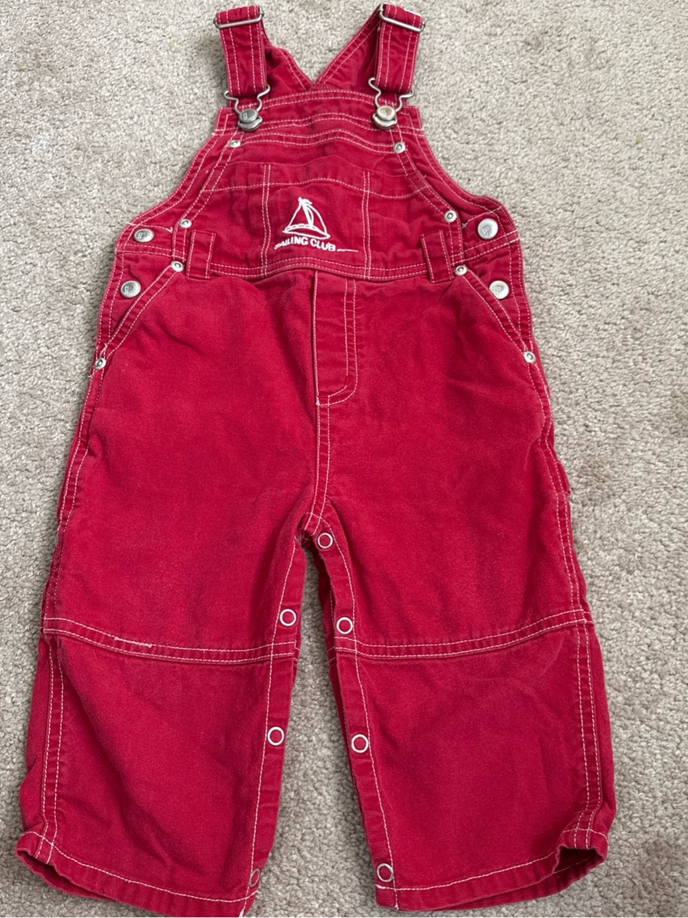 Gymboree Red Sailboat Overalls